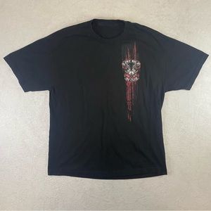 Lone Wolf No Club Black T-Shirt Crewneck Double Sided Graphic XL or L